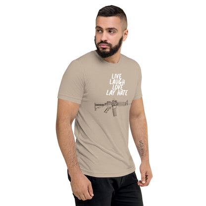 Live, Laugh, Love, Lay Hate M4A1 Athletic Fit T-Shirt