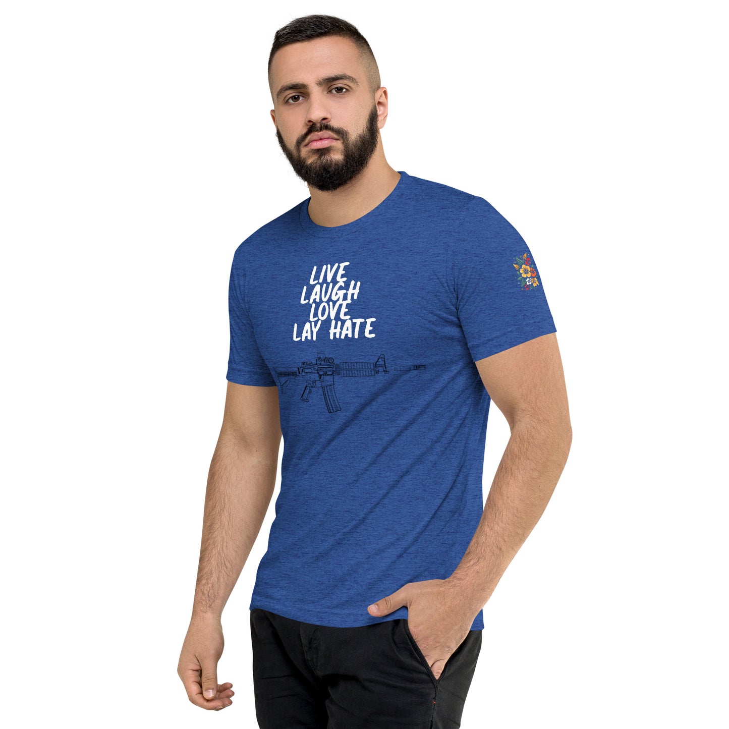 Live, Laugh, Love, Lay Hate M4A1 Athletic Fit T-Shirt